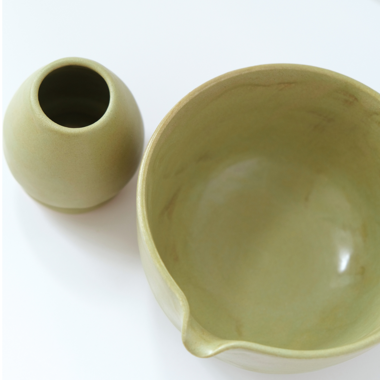 Rustic Satin Avocado Matcha Set