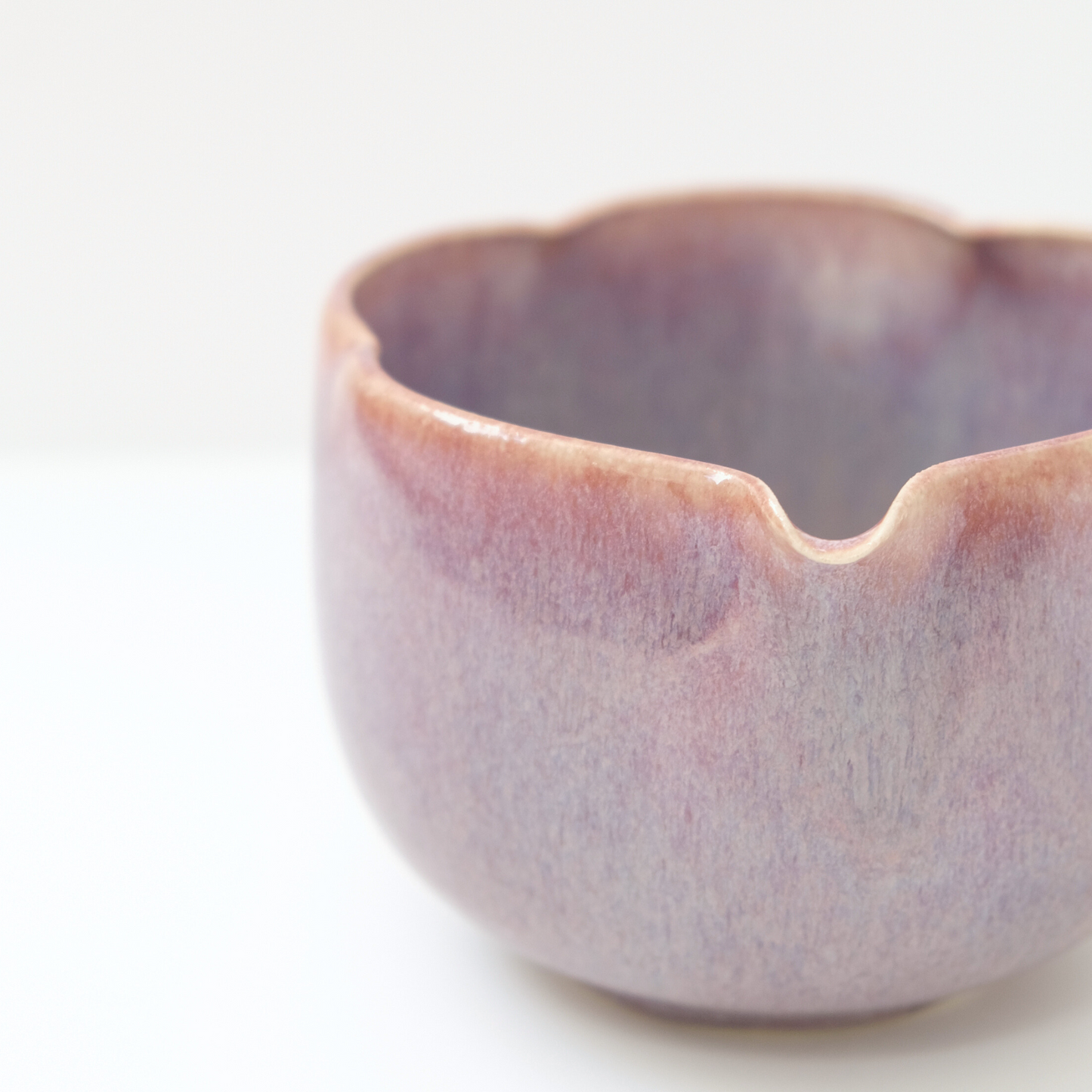 Floating Purple Flower Matcha Bowl