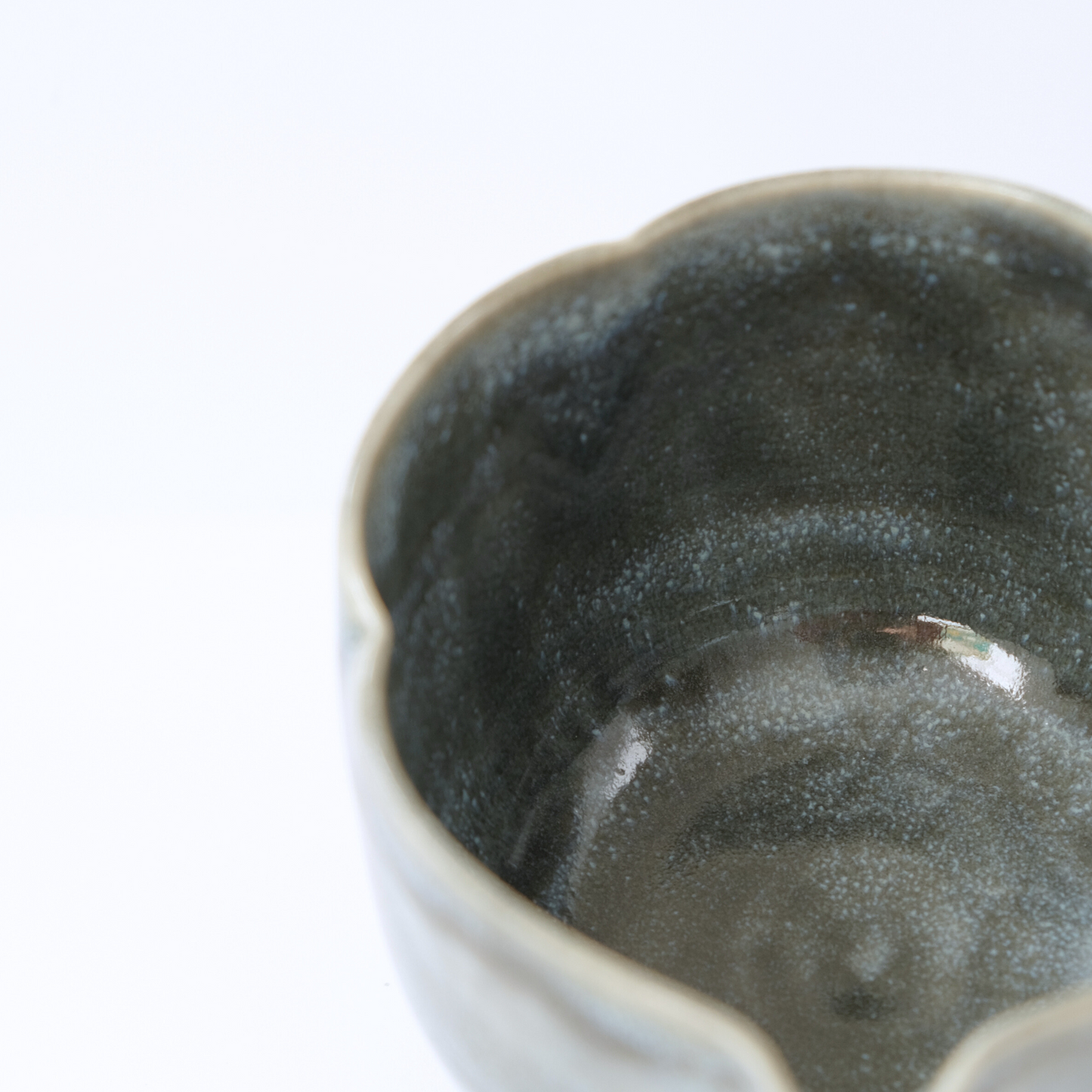 Floating Midnight Blue Flower Matcha Bowl
