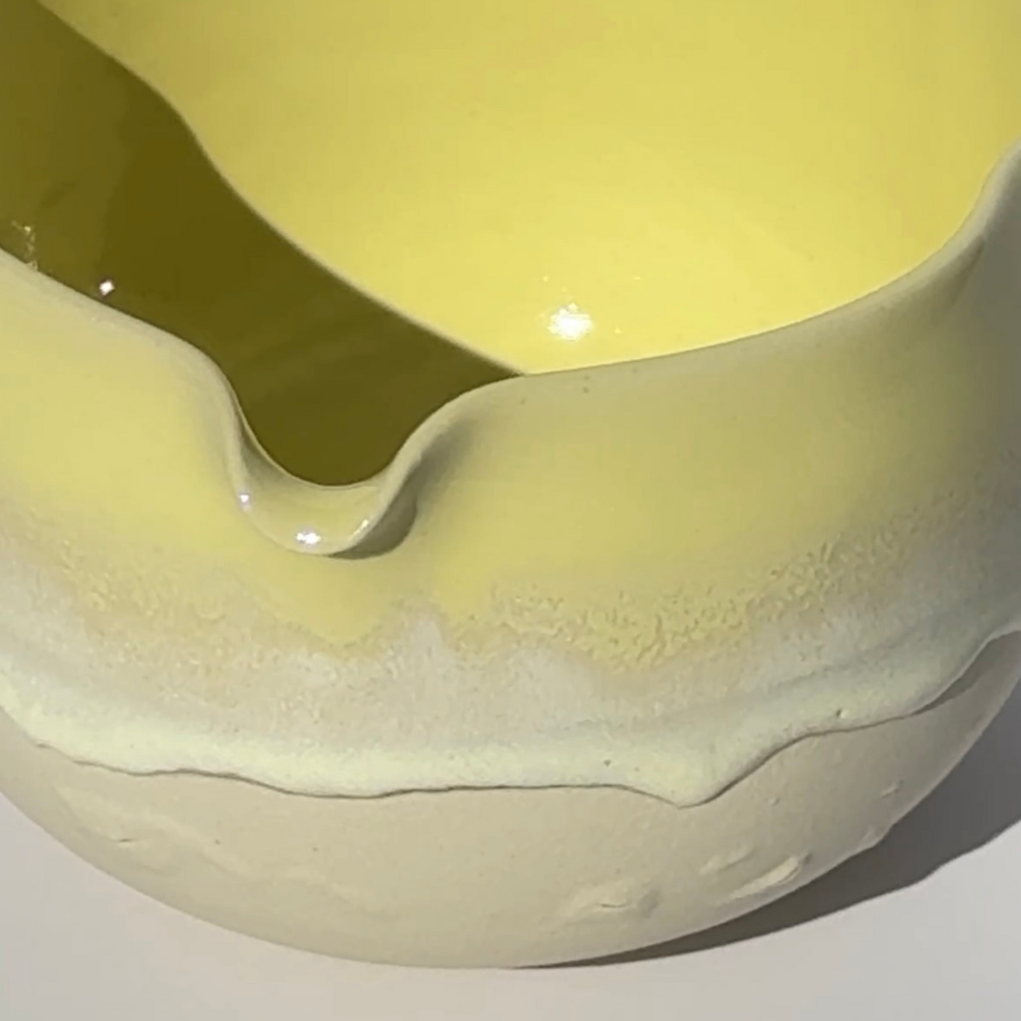 *SECONDS* Wavy Yellow Overlap Matcha Bowl