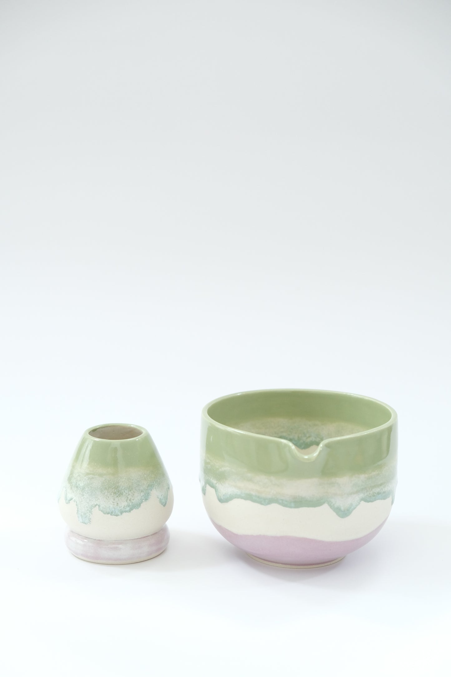 Blueberry Matcha Bowl & Whisk Holder Set