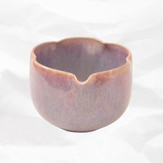 Floating Purple Flower Matcha Bowl