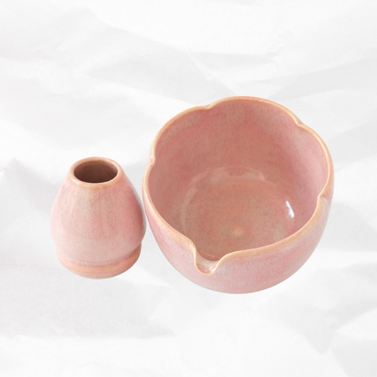 Floating Pink Flower Matcha Set