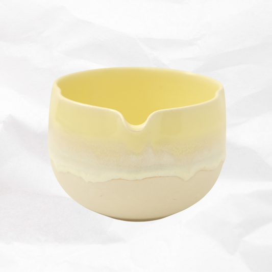 *SECONDS* Wavy Yellow Overlap Matcha Bowl