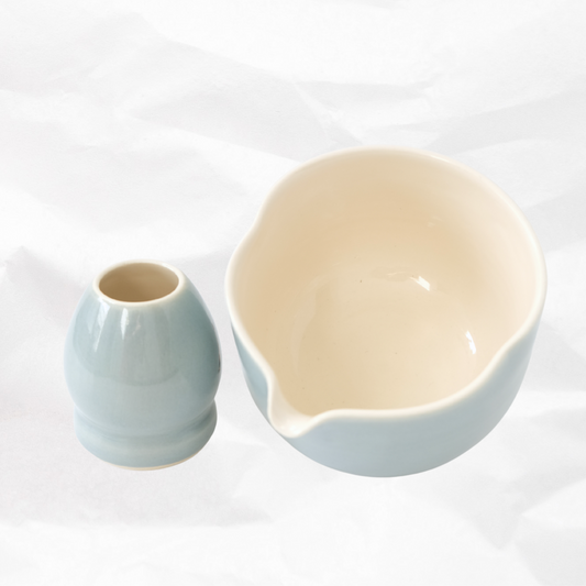 French Blue & Off-White Wavy Matcha Set