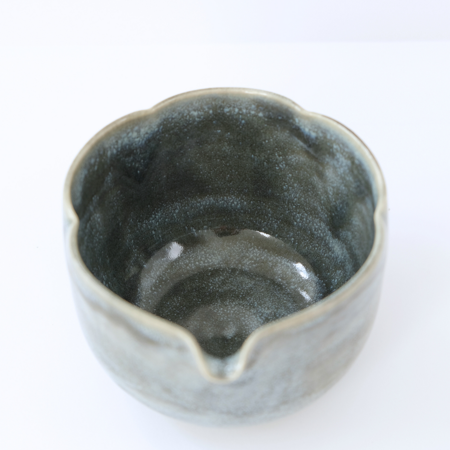 Floating Midnight Blue Flower Matcha Bowl