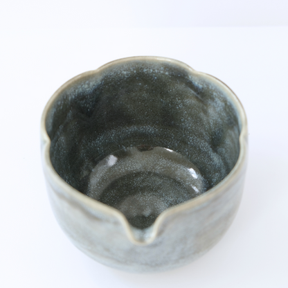 Floating Midnight Blue Flower Matcha Bowl