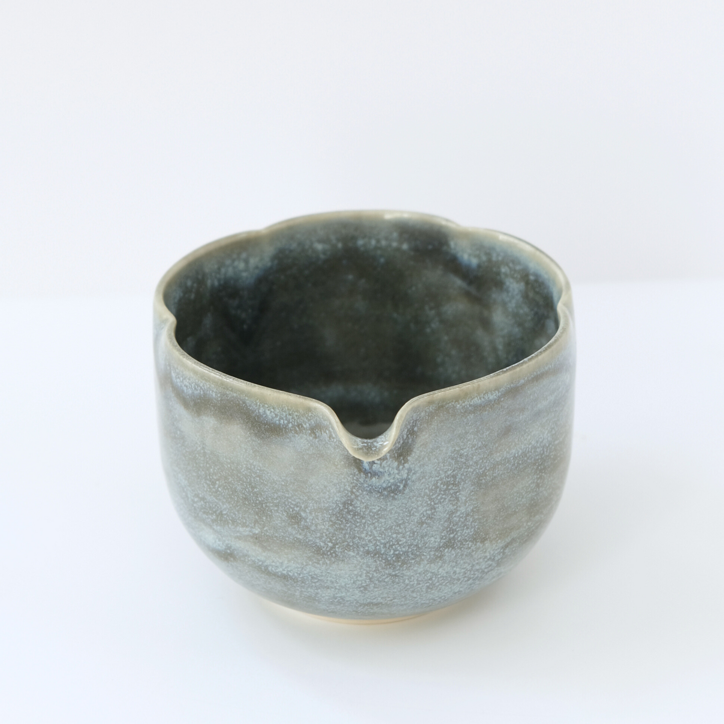 Floating Midnight Blue Flower Matcha Bowl