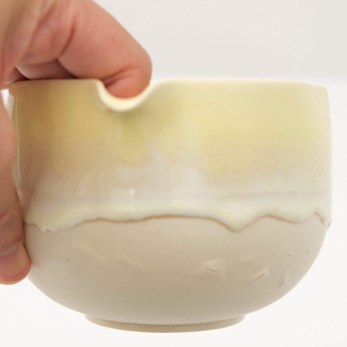 *SECONDS* Wavy Yellow Overlap Matcha Bowl