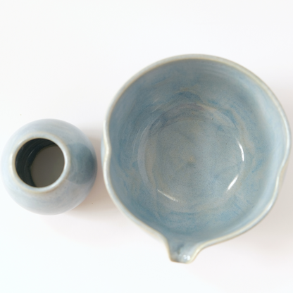 Floating Sky Blue Wavy Matcha Set