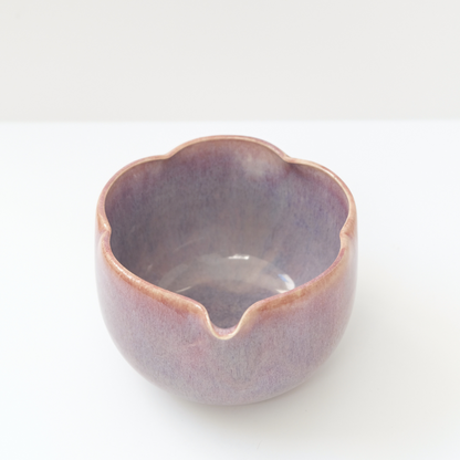 Floating Purple Flower Matcha Bowl