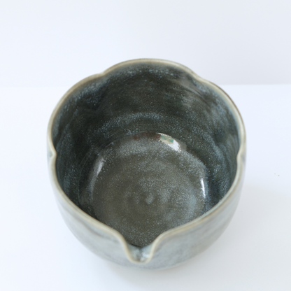 Floating Midnight Blue Flower Matcha Bowl