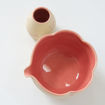 Strawberry Gloss Sakura Flower Matcha Set