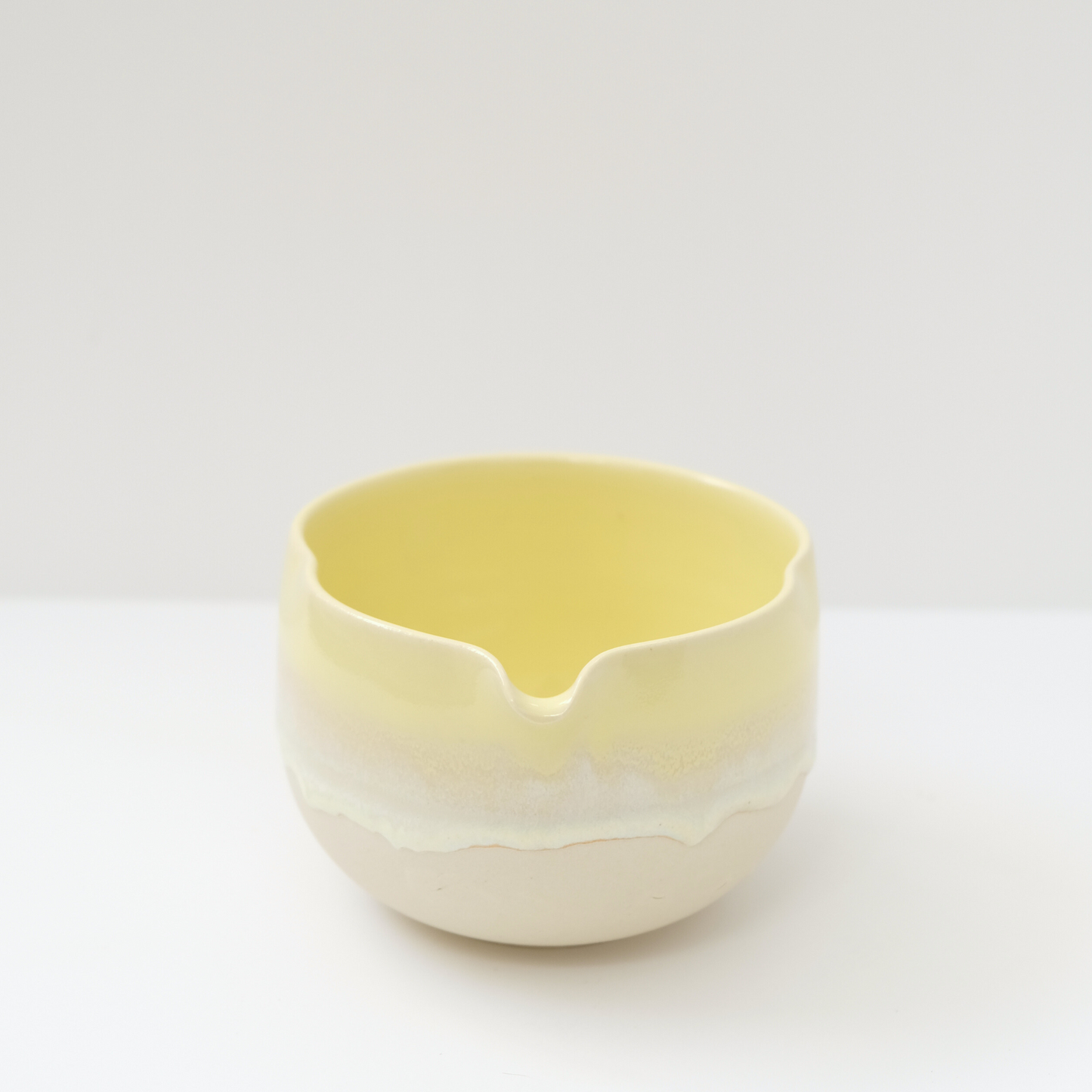 *SECONDS* Wavy Yellow Overlap Matcha Bowl