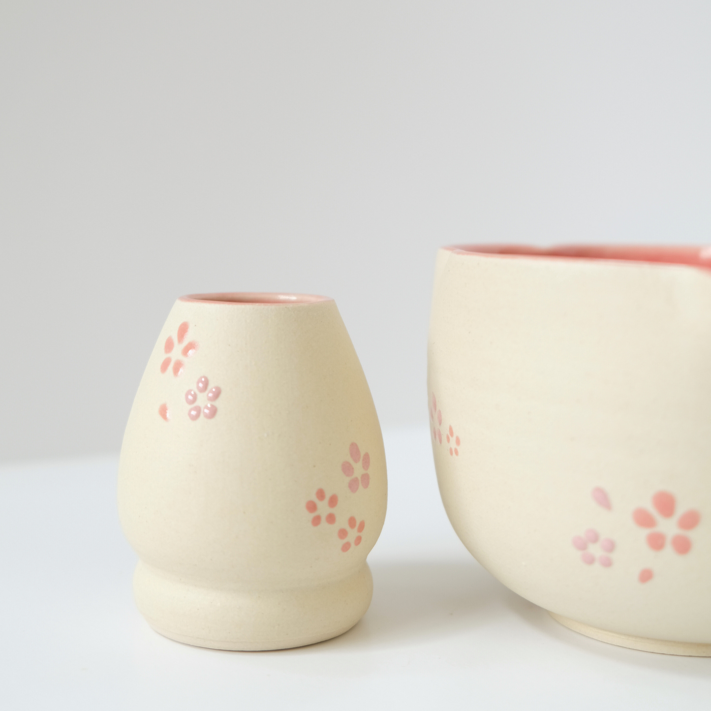 Strawberry Gloss Sakura Flower Matcha Set