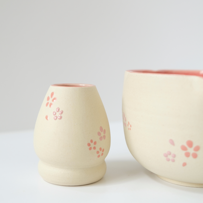 Strawberry Gloss Sakura Flower Matcha Set