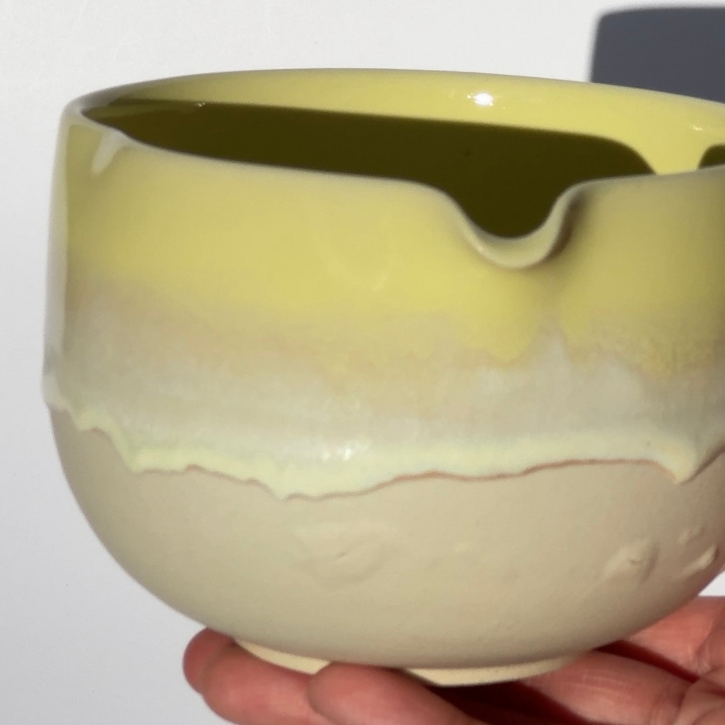 *SECONDS* Wavy Yellow Overlap Matcha Bowl