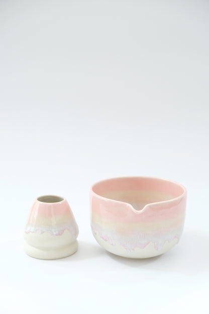 Strawberry Cake Matcha Bowl & Whisk Holder Set