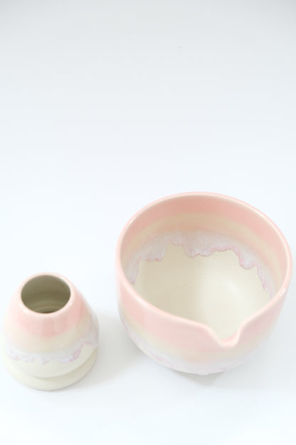 Strawberry Cake Matcha Bowl & Whisk Holder Set