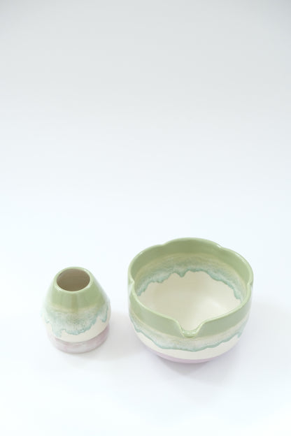 Blueberry Matcha Bowl & Whisk Holder Set
