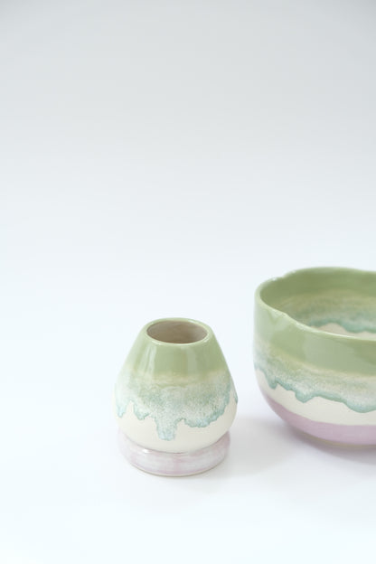 Blueberry Matcha Bowl & Whisk Holder Set