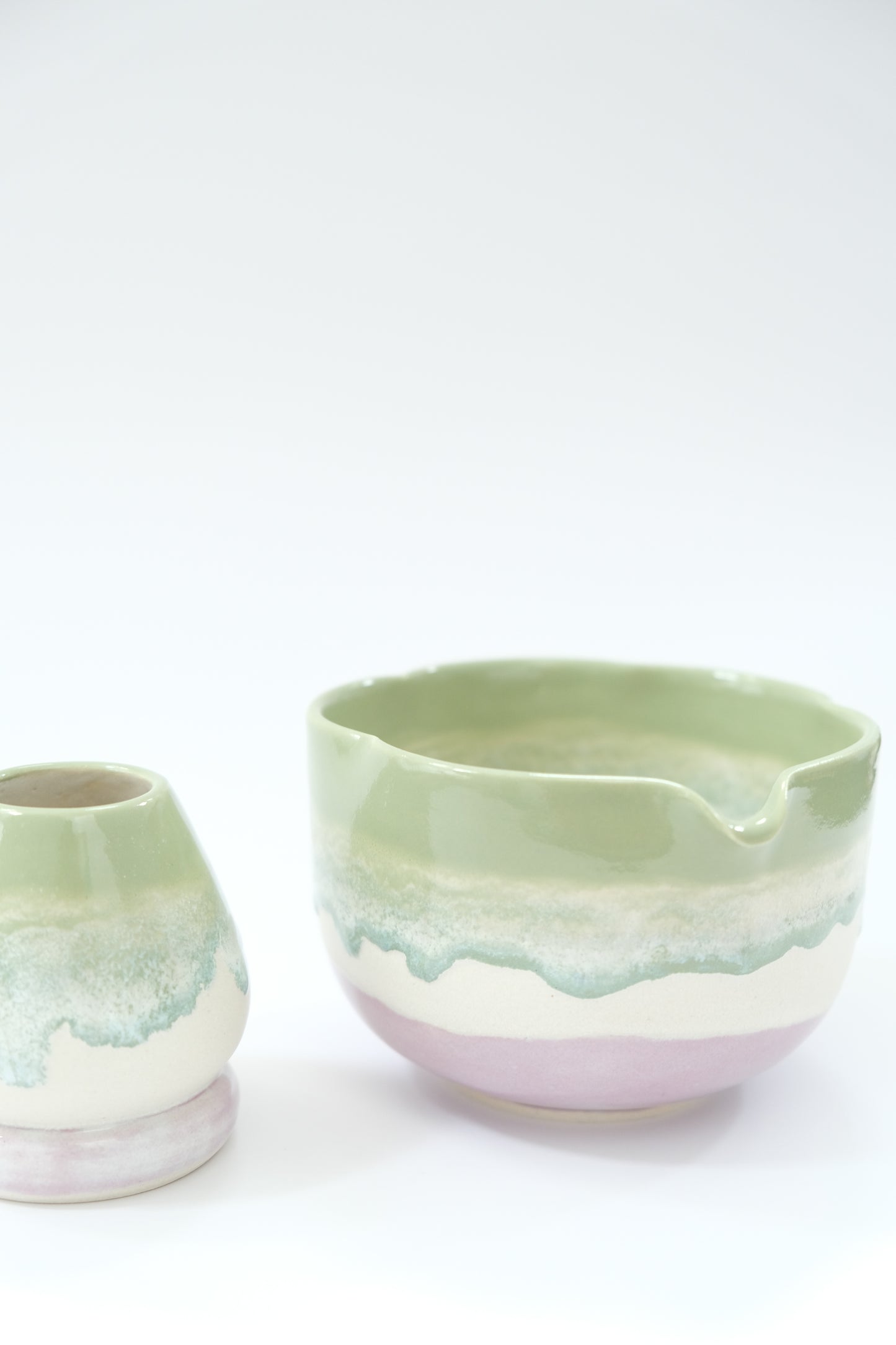 Blueberry Matcha Bowl & Whisk Holder Set