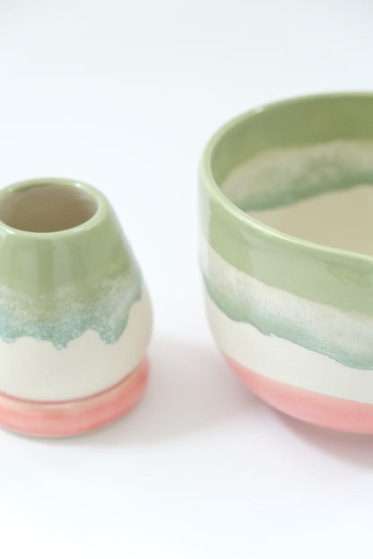 Strawberry Matcha Bowl & Whisk Holder Set