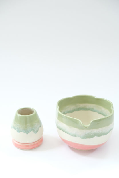 Strawberry Matcha Bowl & Whisk Holder Set