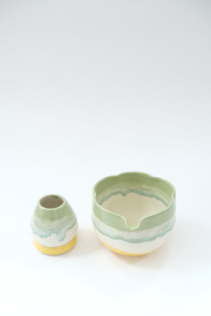 Mango Matcha Bowl & Whisk Holder Set