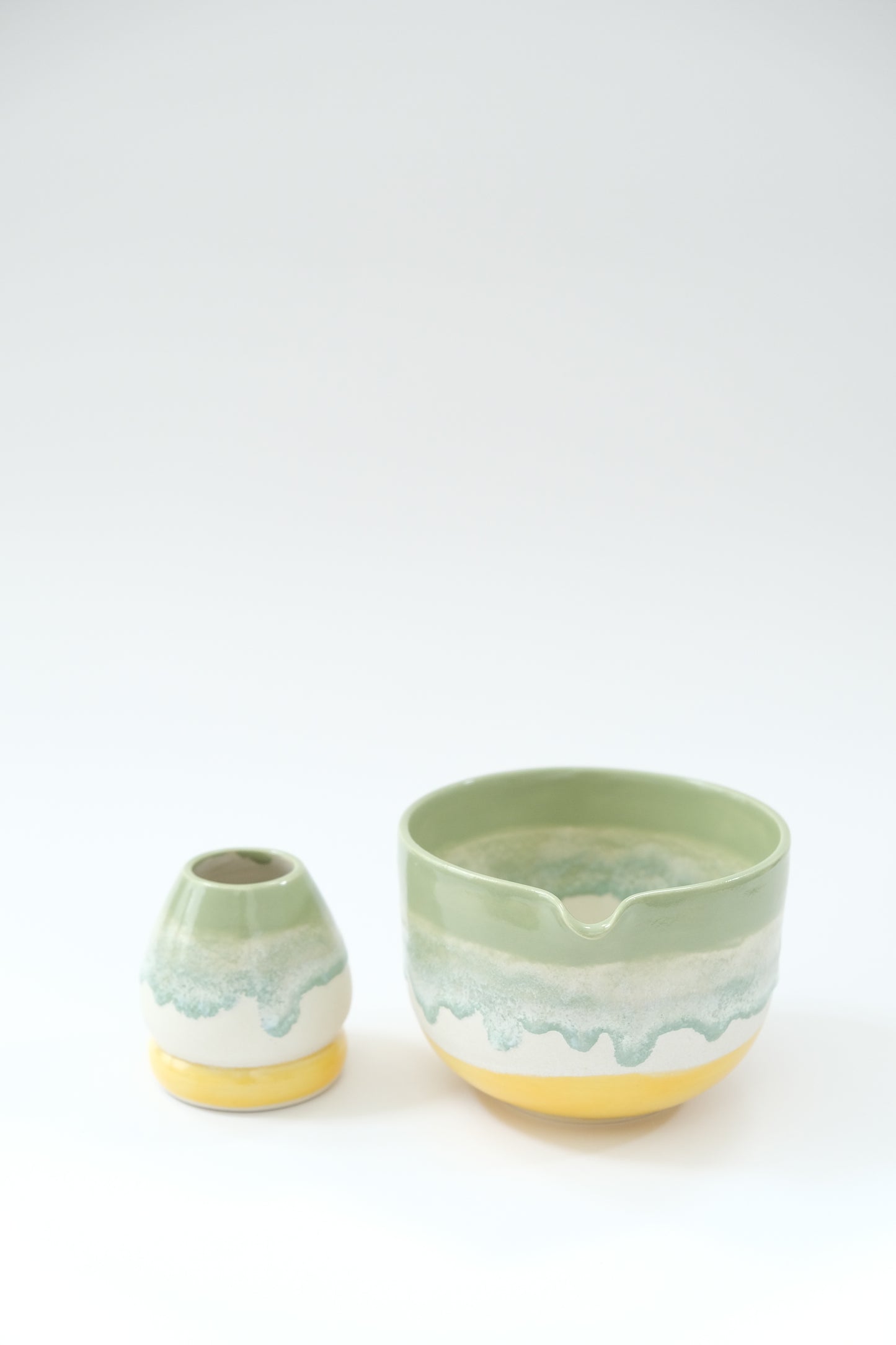 Mango Matcha Bowl & Whisk Holder Set