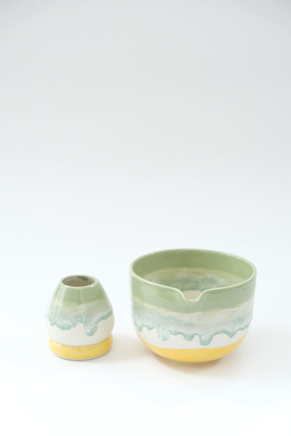 Mango Matcha Bowl & Whisk Holder Set