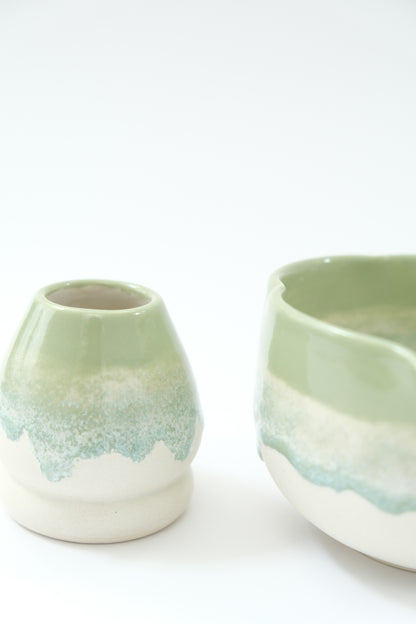 Matcha Latte Bowl & Whisk Holder Set